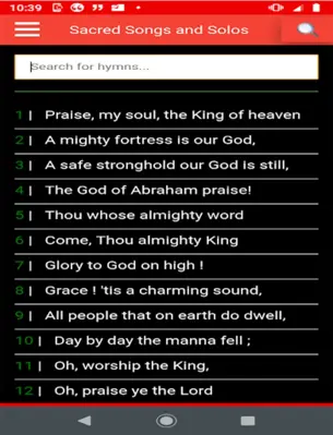 Sacred Songs and Solos (audio) android App screenshot 3